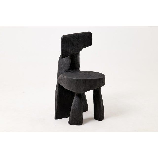 Contemporary Brutalist Sculptural Chair in Oak by Logniture For Sale - Image 3 of 14