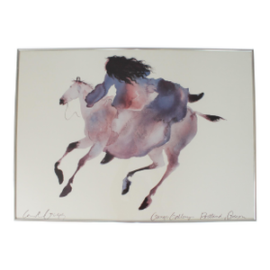 Vintage Framed Native American Themed Print of an Artwork by Carol Grigg