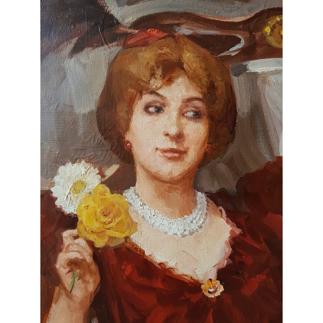 Zeytline Leon - Belle Epoque Scene - Women in Paris - Large Oil on Canvas - Circa 1930 For Sale - Image 6 of 16