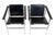 Cassina Vintage Black Leather Armchairs by Le Corbusier for Cassina, 1960s, Set of 2 For Sale - Image 4 of 9