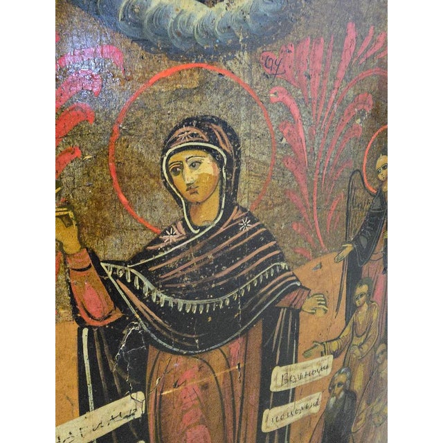 Antique Orthodox Icon, 1860 For Sale - Image 10 of 17