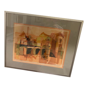 1970s Lynn Fash Mexican Village Painting