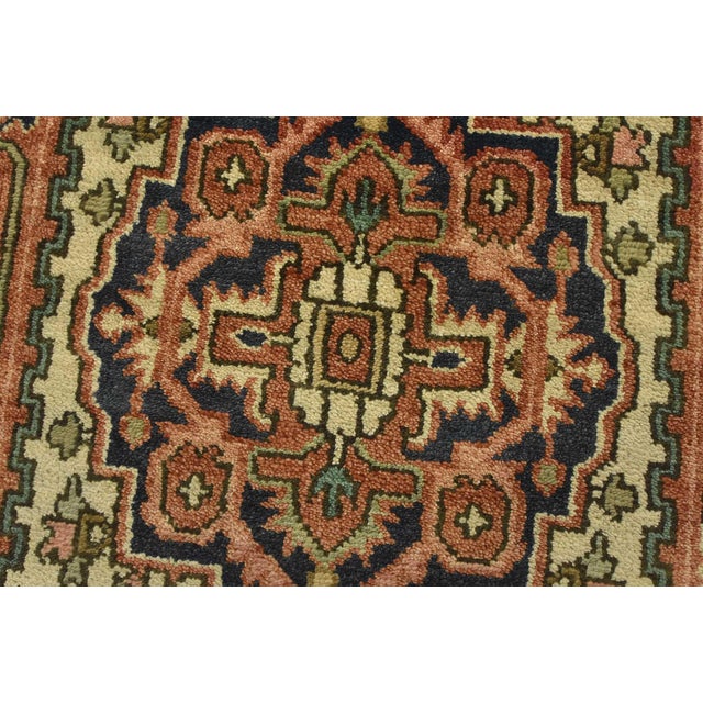 Heriz Runner 2’7” X 8’1” Ivory Wool Tribal Hand-Knotted Oriental Rug For Sale - Image 4 of 12