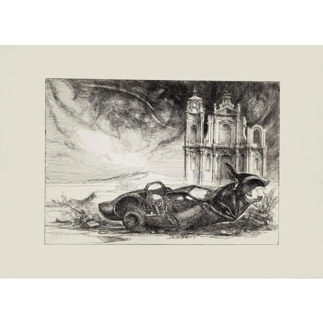 Baroque Rome is an original etching artwork realized in 1965 by the Italian artist Riccardo Tommasi Ferroni (1934-2000)....