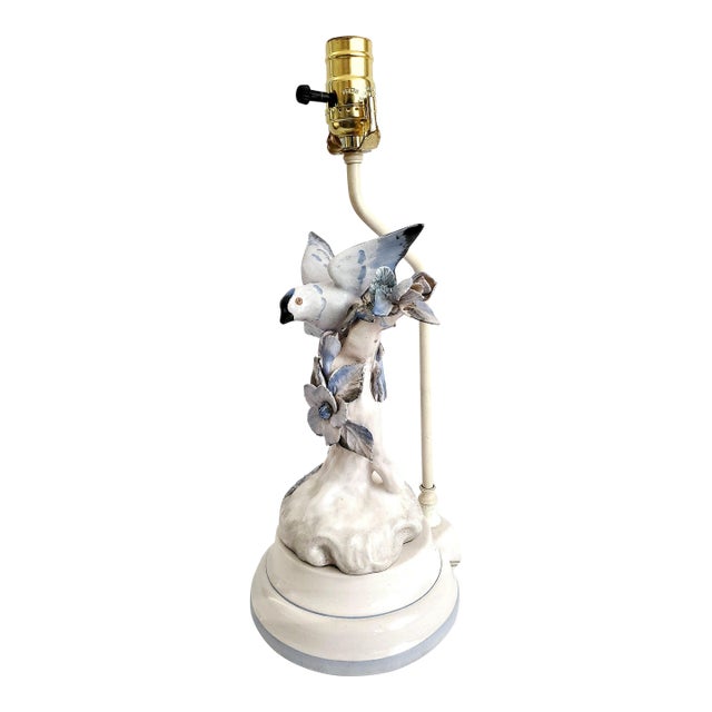 Lamp Porcelain Bird Restored For Sale