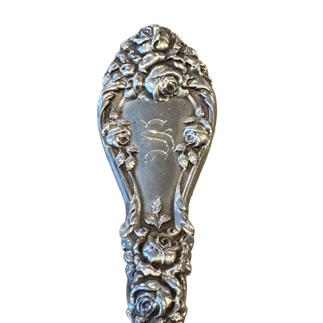 Antique Wm Arnold Sterling Silver Serving Spoon For Sale - Image 4 of 7