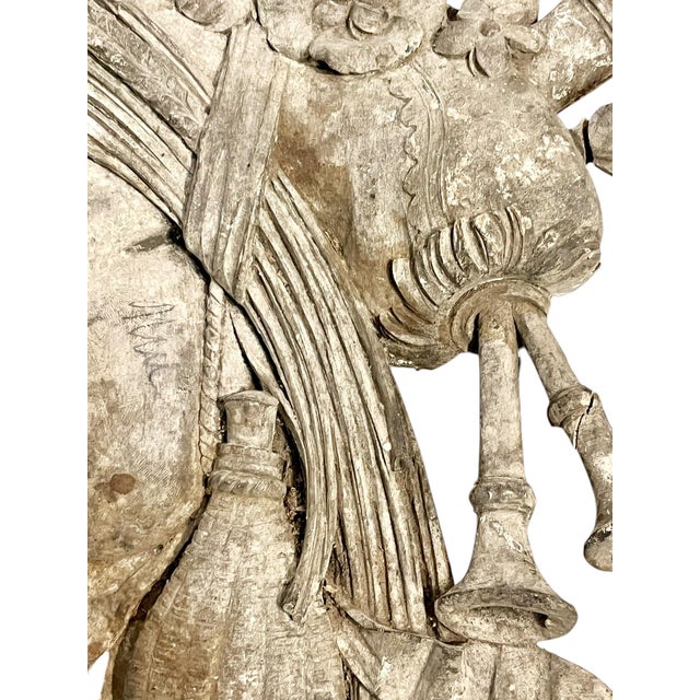 Mid 19th Century Pair of Hand Carved Wood French Provincial Wall Plaques Featuring a Bird Nest and Musical Instrument For Sale - Image 9 of 18