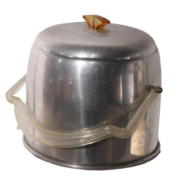 Mid 20th Century Vintage Mid Century Aluminum and Lucite Ice Bucket For Sale - Image 5 of 10