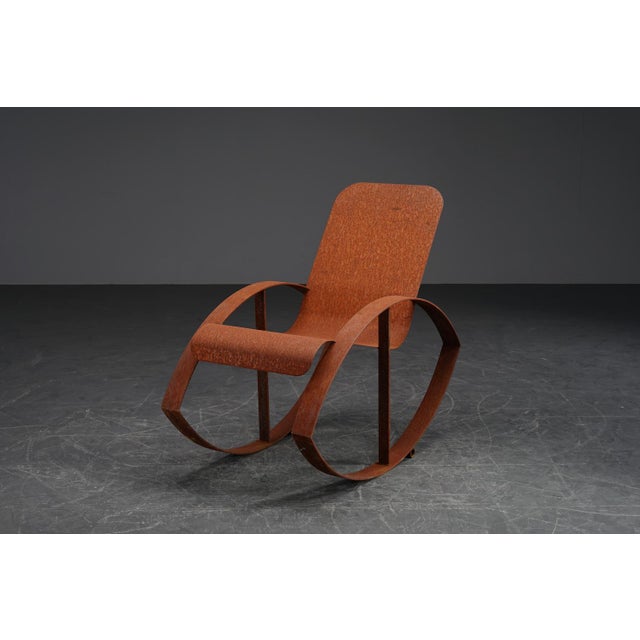 Copper Vintage Metal Rocking Chair For Sale - Image 8 of 18