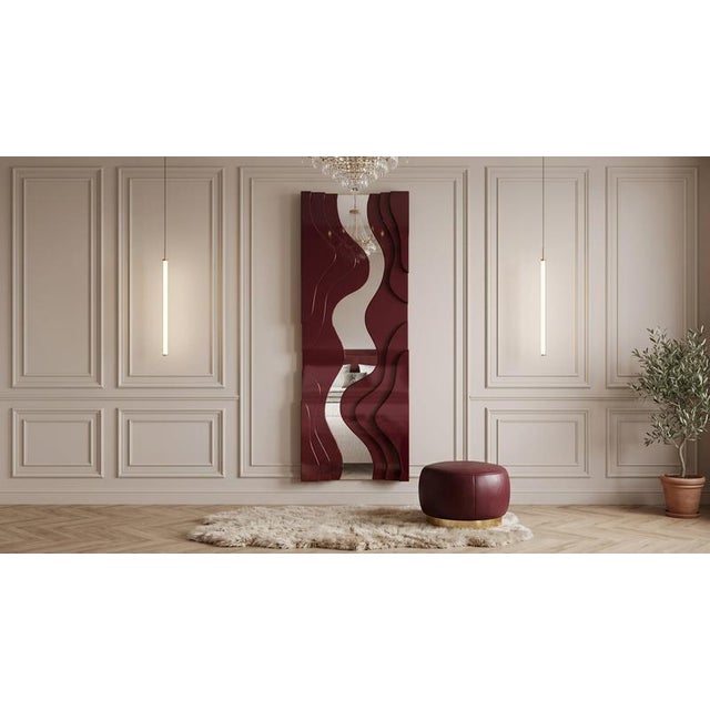 Clelia Rectangular Floor Mirror in Fiber Wood and Metallic Coating by Wedo For Sale - Image 14 of 18