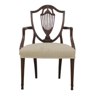 Vintage High Quality Shield Back Mahogany Armchair For Sale