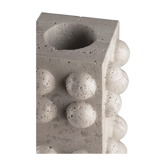 Travertine Bubble Vase by Nina Magon For Sale - Image 4 of 4