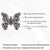 Boho Chic 10Ct Multi Gem & Diamond Butterfly Statement Brooch Pin Pendant in 925 Silver For Sale - Image 13 of 15