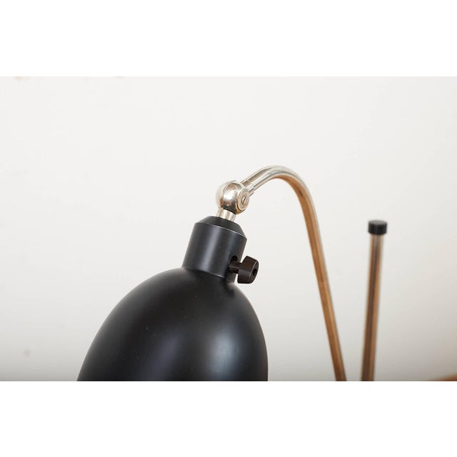 Black Type K Floor Lamp in Black Cast Metal Base and Lacquered Sheet Metal Shade with Rotary Switch by Christian Dell for Belmag, 1932 For Sale - Image 8 of 13