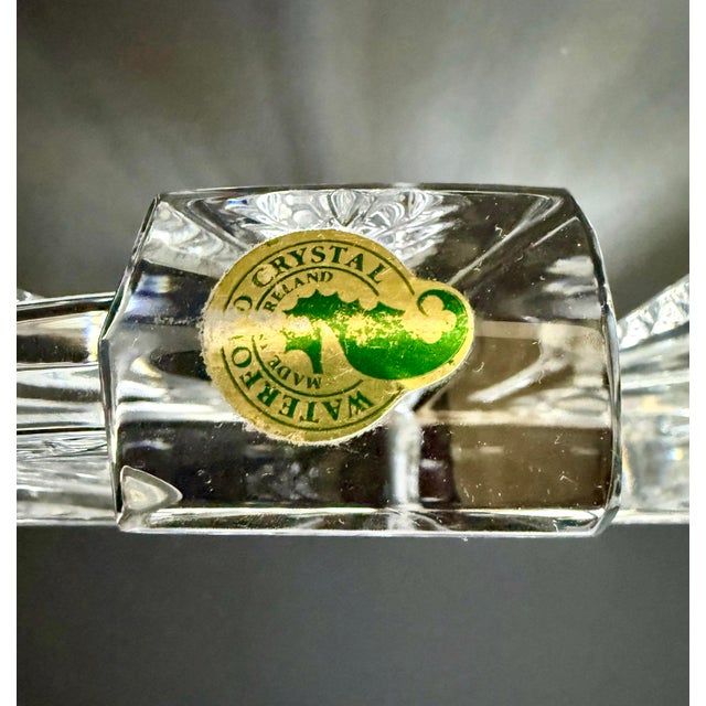 Art Deco Pair of Vintage Waterford Crystal Pineapple Cut Fan Bookends For Sale - Image 3 of 11