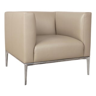 Jaan Lounge Chair in Cream Leather and Chrome from Walter Knoll / Wilhelm Knoll For Sale