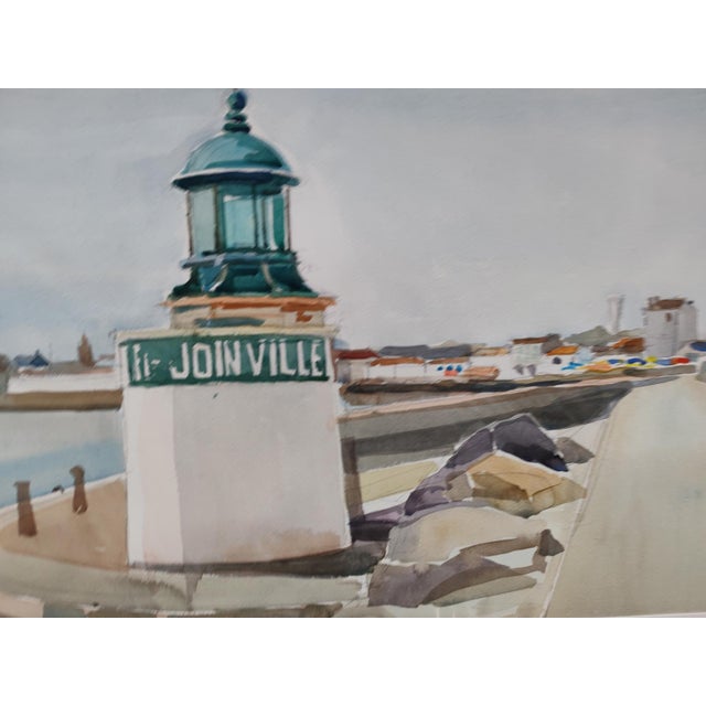1980s Michel Roubille, L'île d'Yeu, 1983, Watercolor For Sale - Image 5 of 7