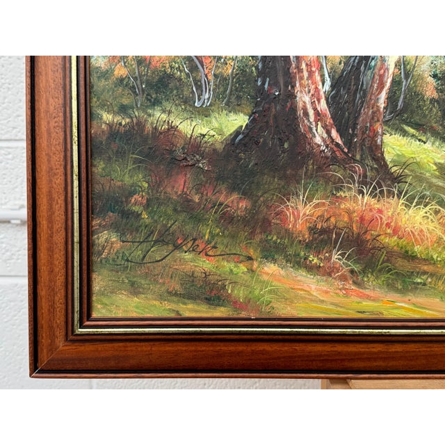 Tranquil Australian Landscape with Eucalyptus Trees - Vintage 20th Century Art 1960 Circa For Sale - Image 11 of 14
