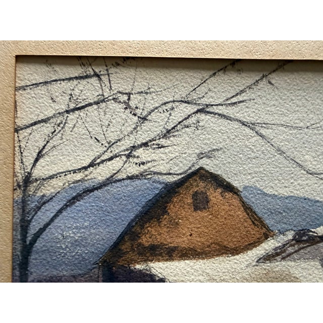 1940s Modern Impressionist Winter Landscape Painting Signed For Sale In Boston - Image 6 of 15