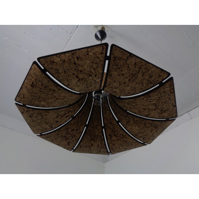 Cork & Metal Semi Pendant Lamp in the style of Ingo Maurer, Germany, 1970s For Sale - Image 9 of 18