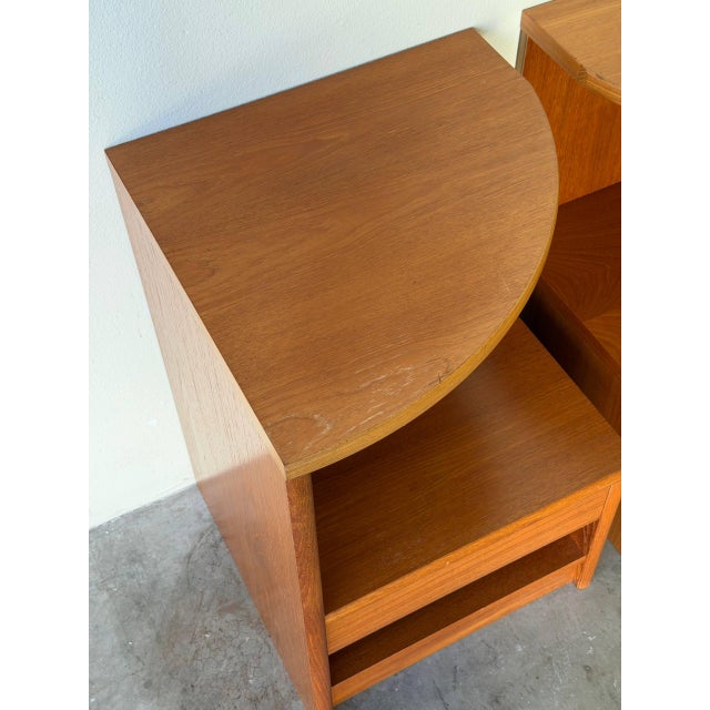 Brown Pair of Danish Modern Teak Nightstands - Mid-Century Modern Bedside Tables 1960s For Sale - Image 8 of 10
