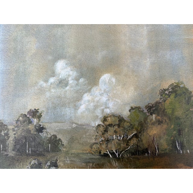 Glass 2025 Landscape Fine Art Print of the Woods in Vintage Gold Frame For Sale - Image 7 of 7