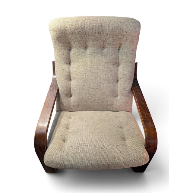 1970s Mid Century Modern Westnofa Bentwood Lounge Chair and Ottoman For Sale In Los Angeles - Image 6 of 8