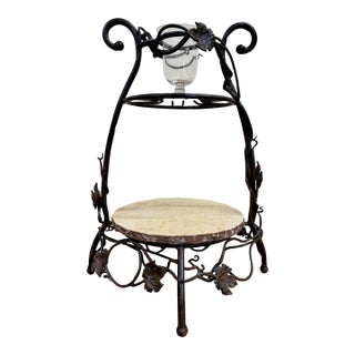 Bella Toscana Vineyard Wrought Iron Tuscan Style Wine and Cheese Party Server For Sale
