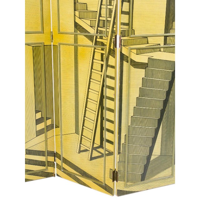 Surrealism Trompe L'oeil Screen or Room Divider in the Manner of Piero Fornasetti For Sale - Image 3 of 5