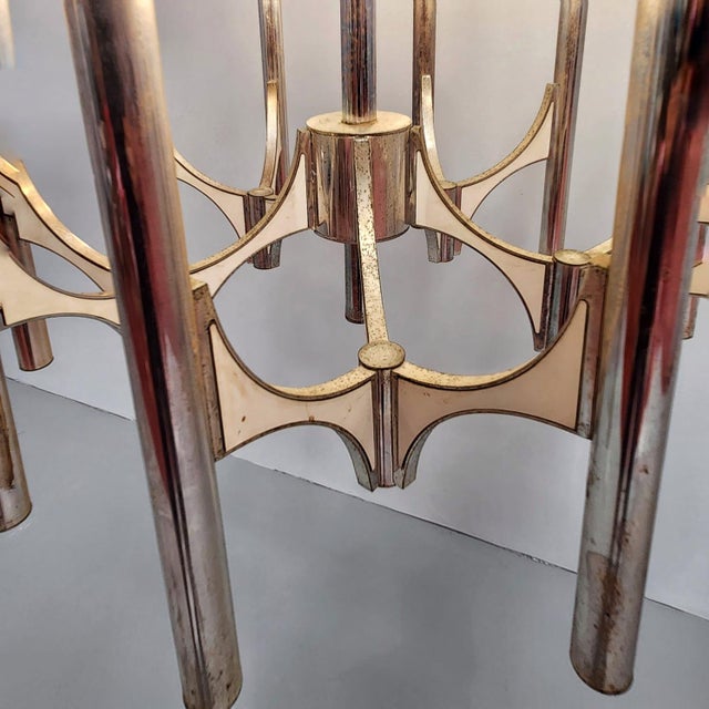 Silver Vintage Chandelier by Gaetano Sciolari for Sciolari, 1970s For Sale - Image 8 of 15