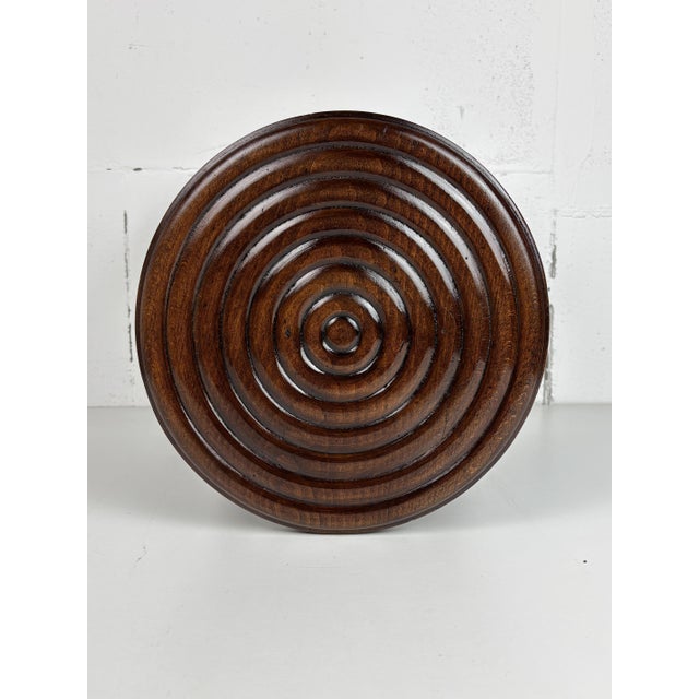Lovely French oak stool most likely from the Breton area, 1950s. This stool has been refinished by the previous owner, the...