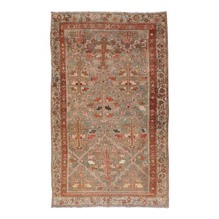 Antique Persian Malayer Rug With All-Over Design With Red and Gray-Blue 3'0 X 5'0 For Sale