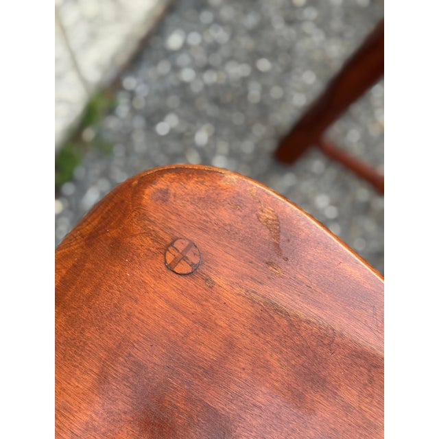 Wood Pair of Mid-Century Cushman-Style Solid Wood Side Chairs For Sale - Image 7 of 12