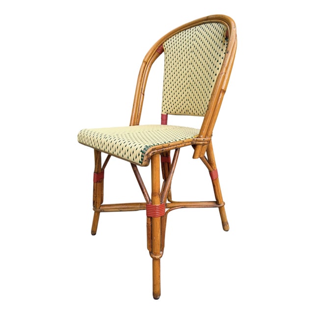 Vintage French Bistro Bent Bamboo Side Chair For Sale