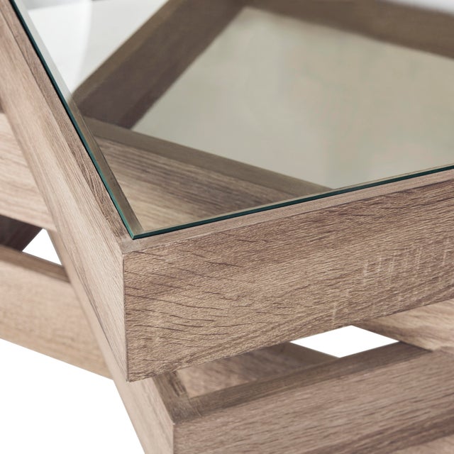 Stacked Coffee Table in Light Grey For Sale In Philadelphia - Image 6 of 9