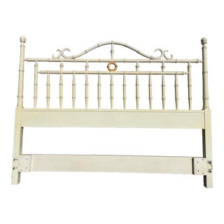 Mid 20th Century Drexel Kensington Faux Bamboo Queen Headboard For Sale