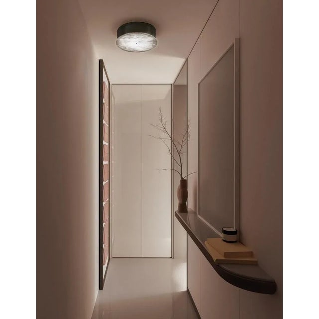 Enkō Brushed Burnished Metal Ceiling Light by Alabastro Italiano For Sale - Image 6 of 7