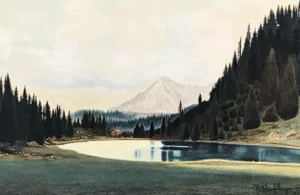 W. Schaufelberger, Lac de montagne, 1914, Oil on Cardboard