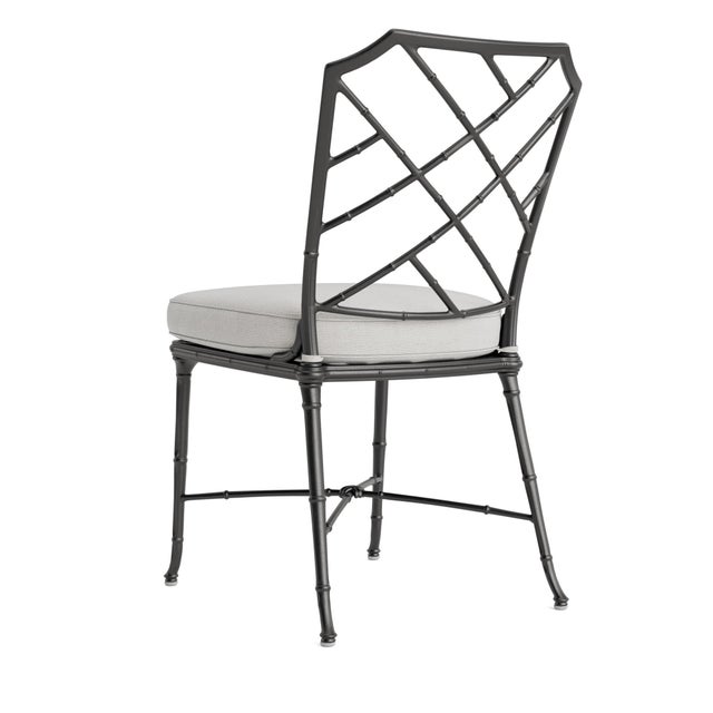 Not Yet Made - Made To Order Brown Jordan Calcutta Side Chair, Textured Pewter frame with Fusion Dove fabric For Sale - Image 5 of 11
