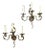Pair of French Gilt Wrought Iron Three-Arm Wall Sconces, Louis XV Style, 1920s For Sale