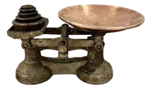 Antique Edwardian Iron and Copper Scales, 1900, Set of 6