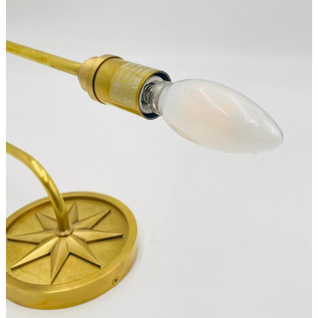 McGee & Co Polaris Brass Wall Sconce With Linen Shade, Modern Lighting For Sale - Image 16 of 16