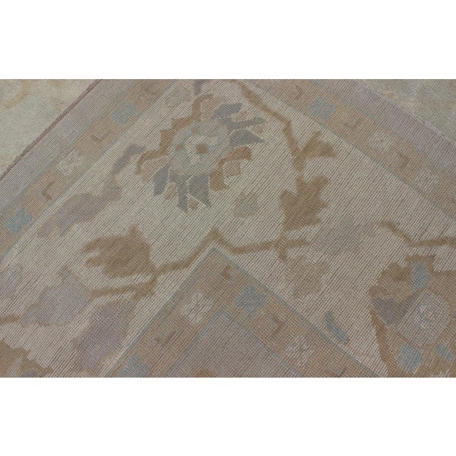 Large Turkish Oushak Rug With Pastel Colors and Botanical Design For Sale - Image 12 of 13