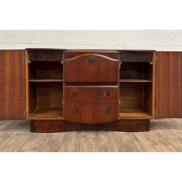 This is a stunning antique Art Deco cocktail cabinet bar that could also be used as a sideboard, buffet, credenza, or...