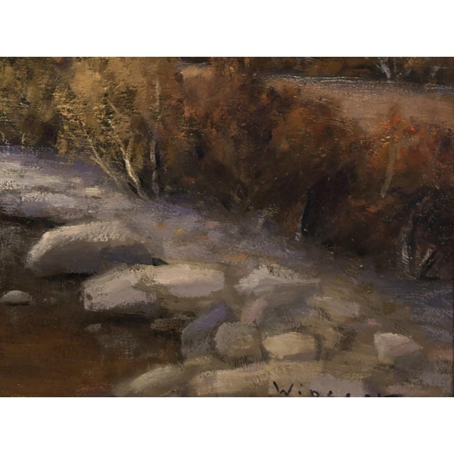 Contemporary Along the Back Roads by Seth Winegar | Oil on Panel Autumn Aspens Along a River For Sale - Image 3 of 12