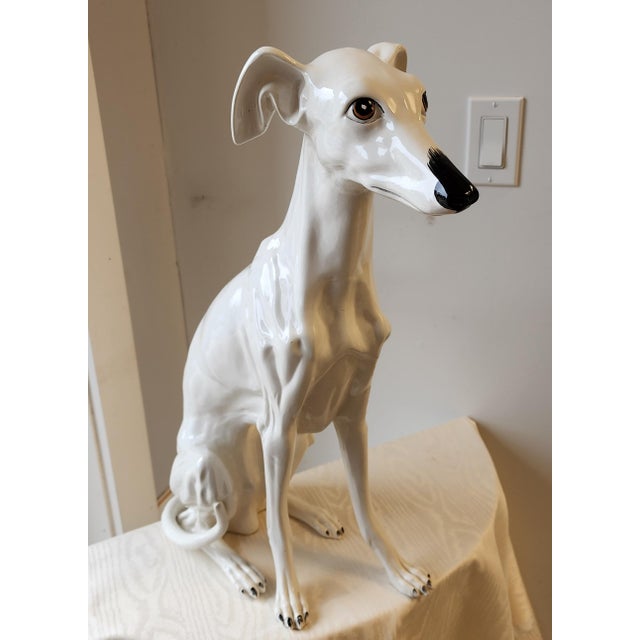 Mid 20th Century Italian Greyhound Whippet Dog Statue For Sale In New York - Image 6 of 16