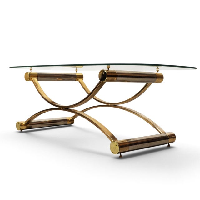 A Stunning Italian Vintage MCM Coffee Table Blends M-C Structural Innovation With Hollywood Regency Glamour. For Sale - Image 4 of 11