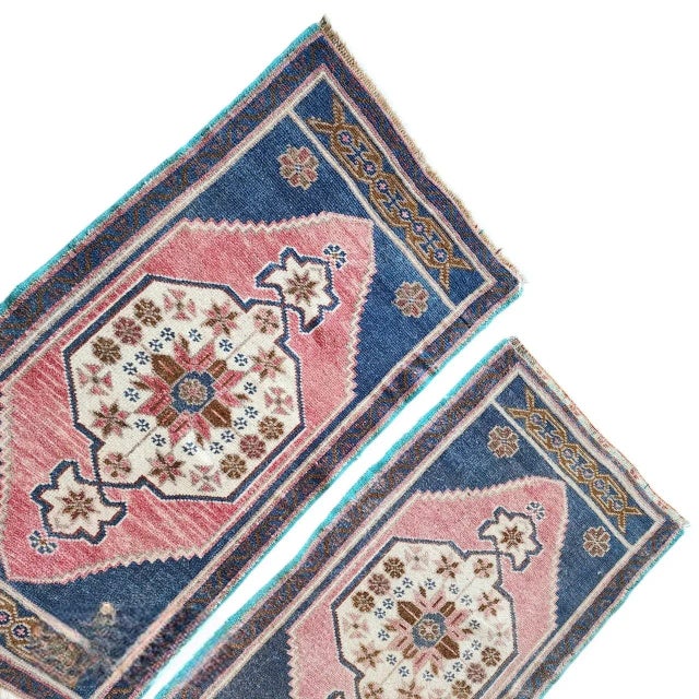 Mid-Century Modern Small Traditional Oriental Style Turkish Rug - Set of 2 For Sale - Image 3 of 10