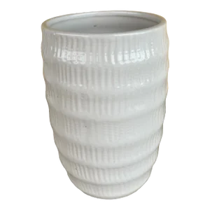 Vintage Shabby Chic Modern White Ceramic Vase / Holder