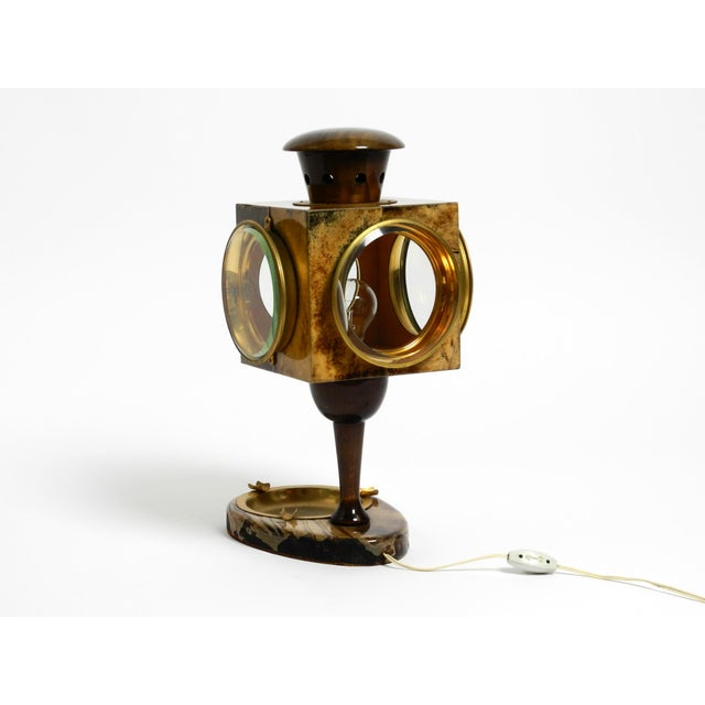 Large Mid-Century Italian Lantern with Ashtray Table Lamp by Aldo Tura, 1960s For Sale - Image 16 of 18